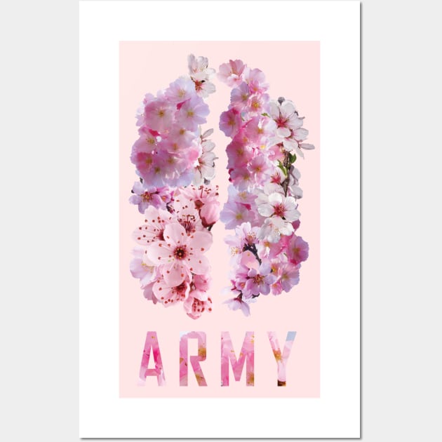 BTS - Wings logo total sakura flowers | Army | Kpop merch Wall Art by Vane22april